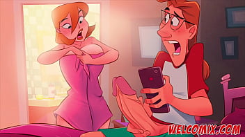 Sending naked pictures to her hubby - The Super-naughty Home Cartoon - Title 02